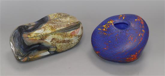 Peter Layton. Two swirled glass vessels